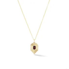 Revival teardrop Birthstone Necklace - garnet