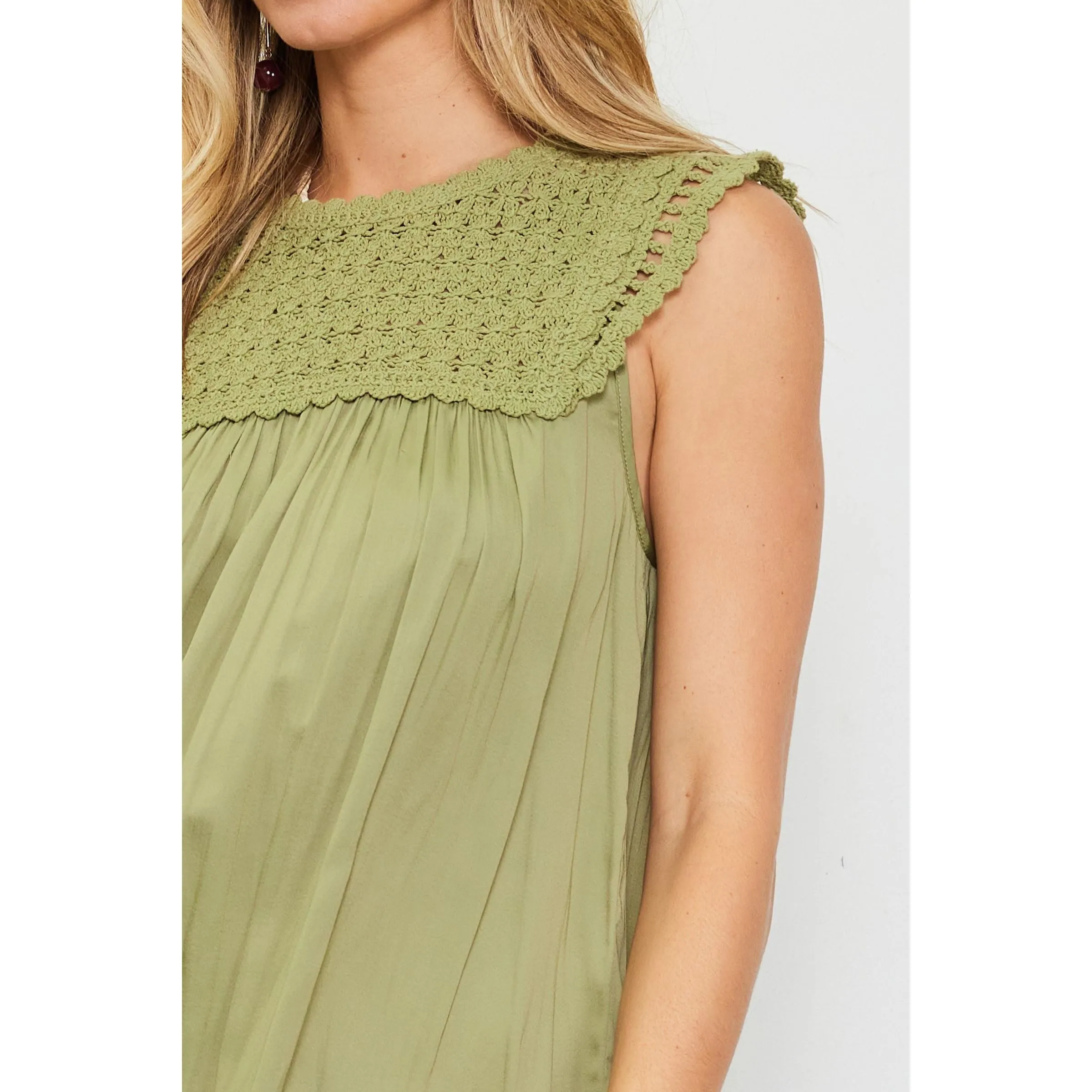 Rhonda Knitting Lace Skies are Blue Top- SALE