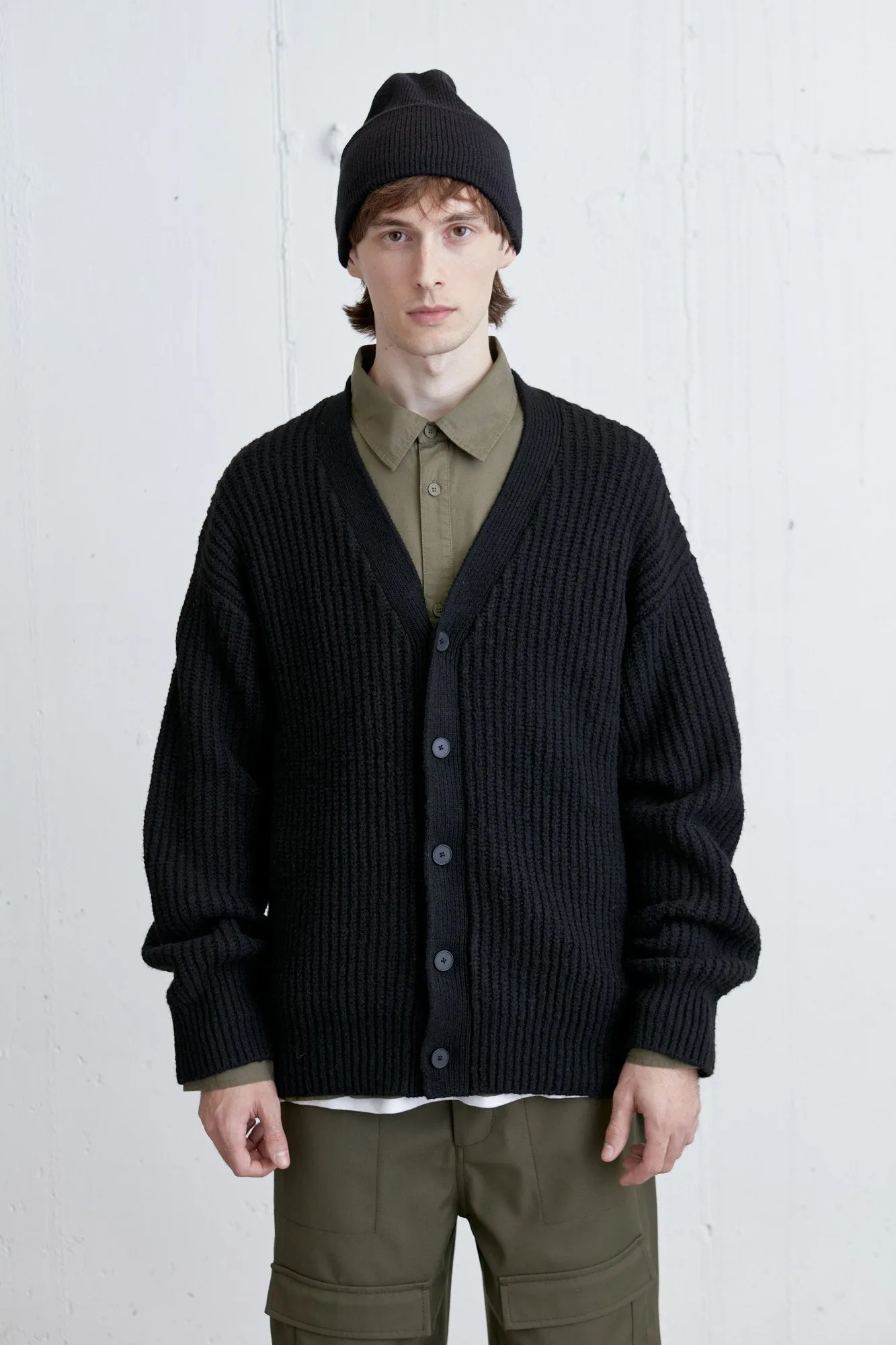 RIB-KNIT CARDIGAN