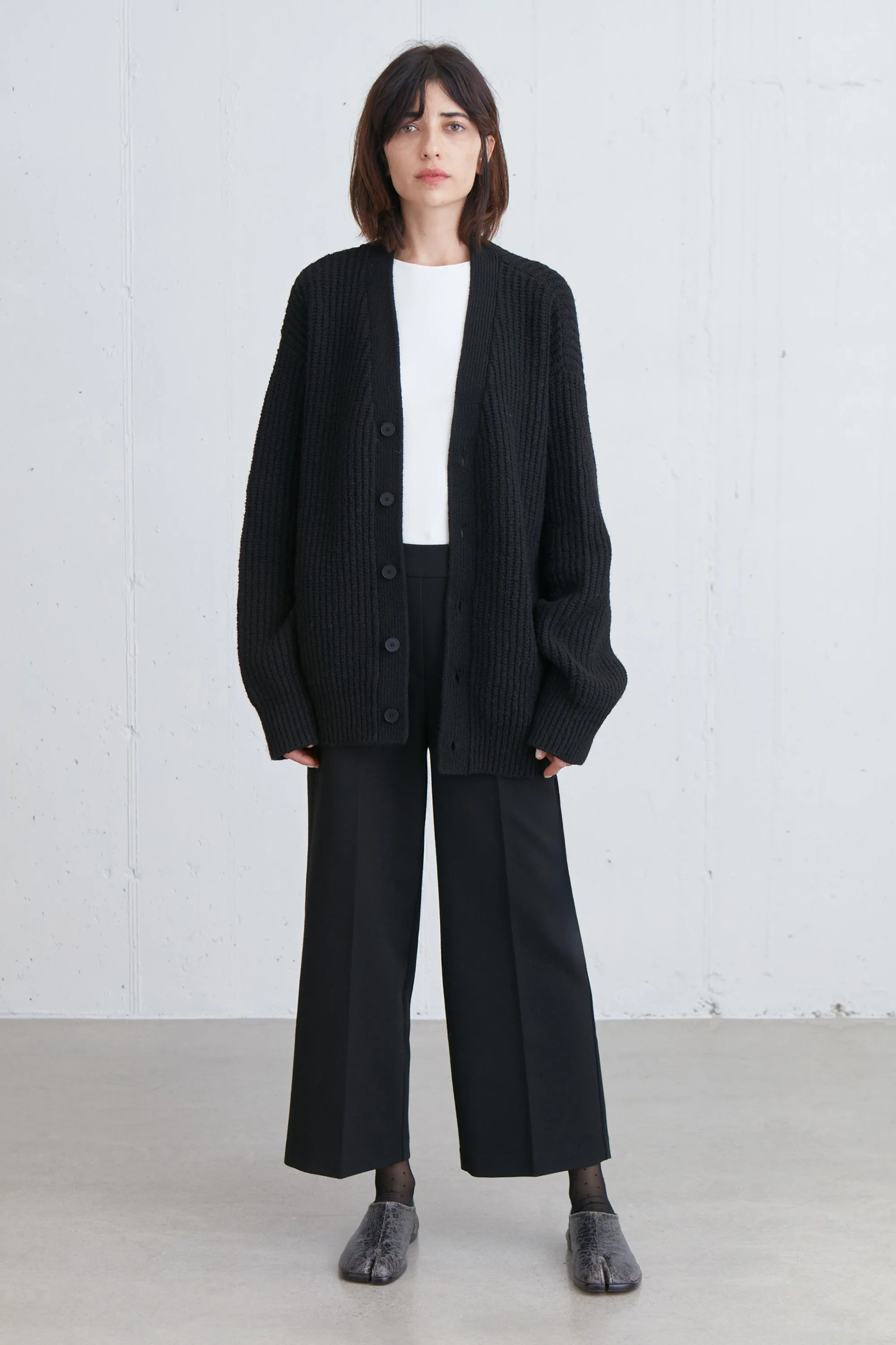 RIB-KNIT CARDIGAN