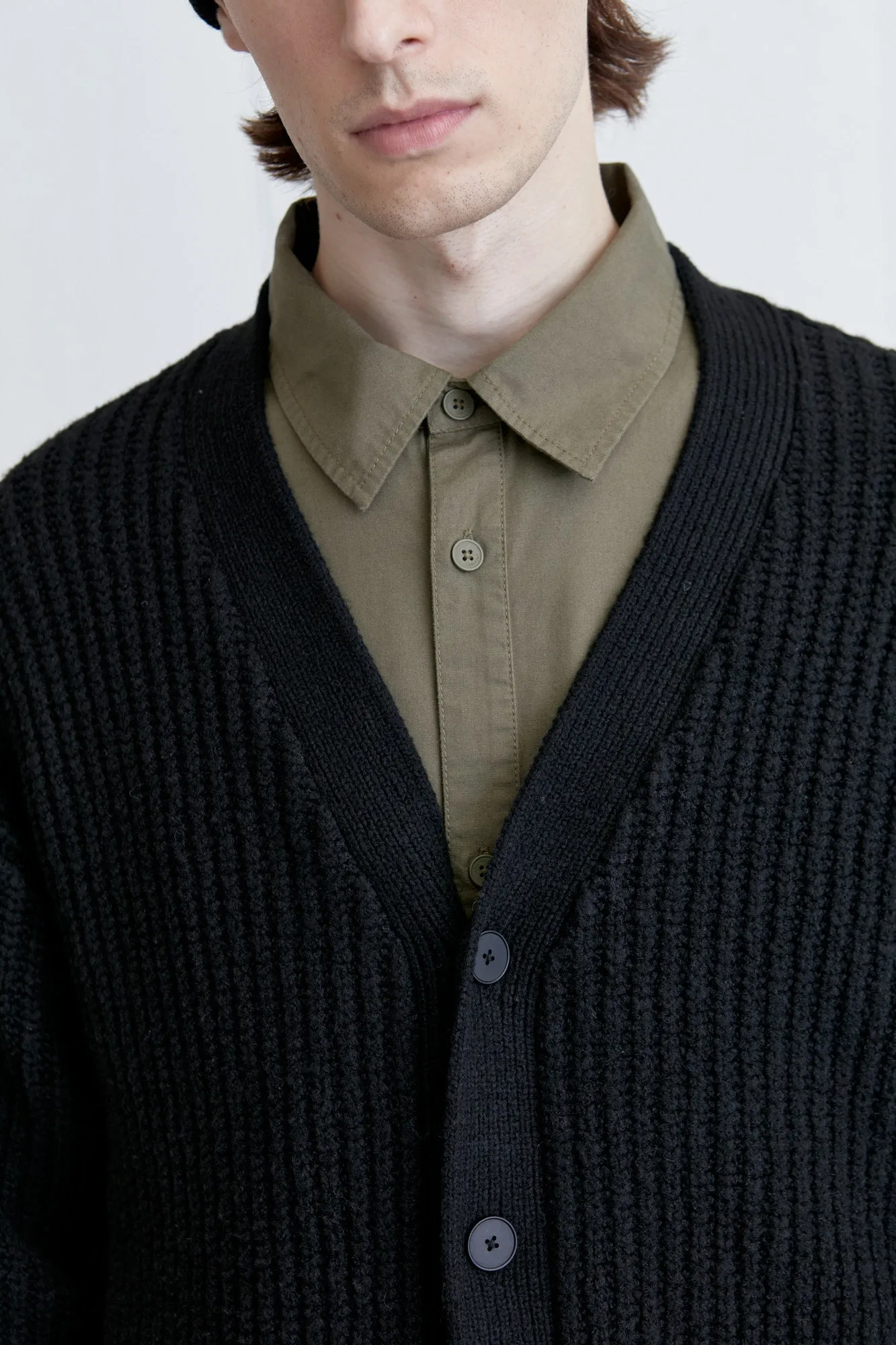 RIB-KNIT CARDIGAN