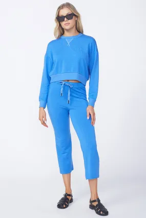 Stateside Softest Fleece Cropped Pant in Sport Blue