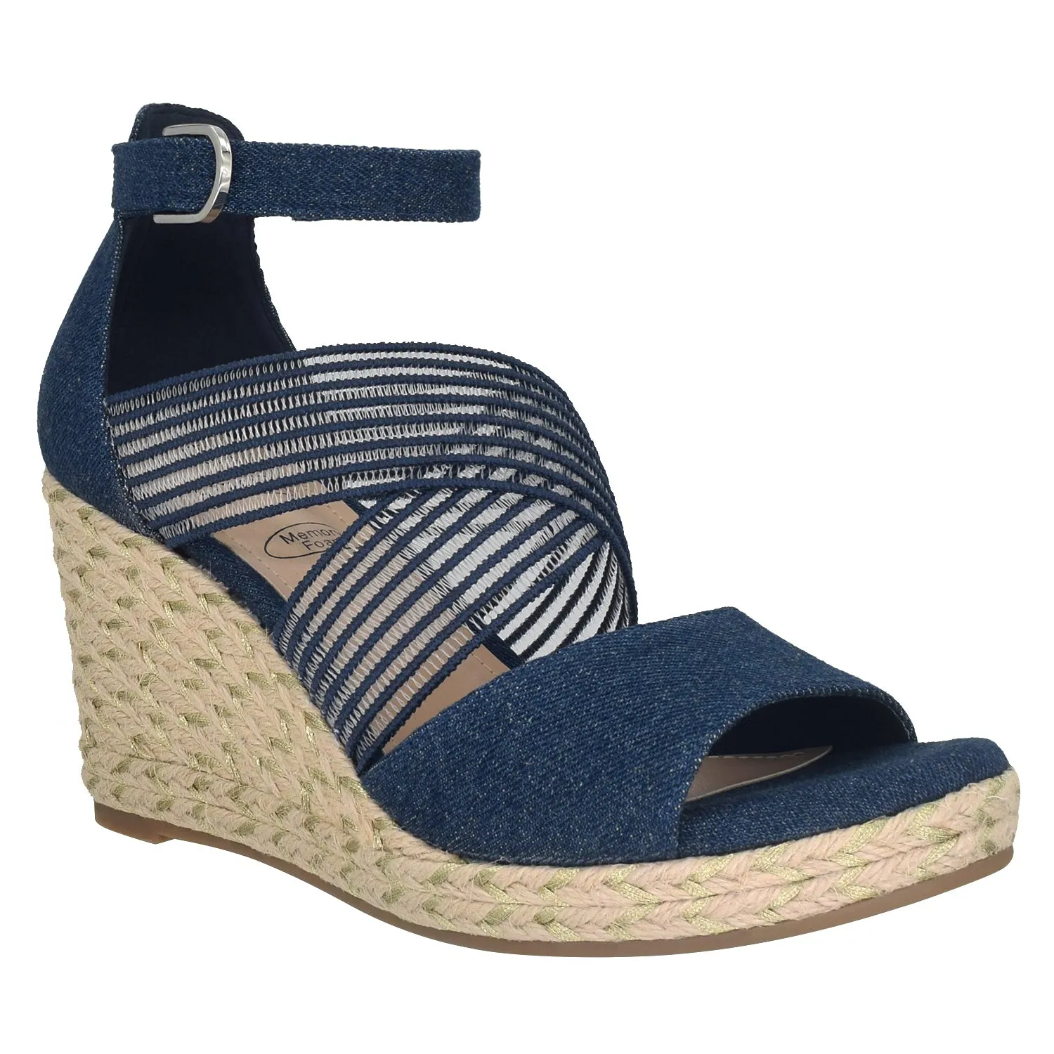 Tizane Platform Wedge Stretch Sandal with Memory Foam