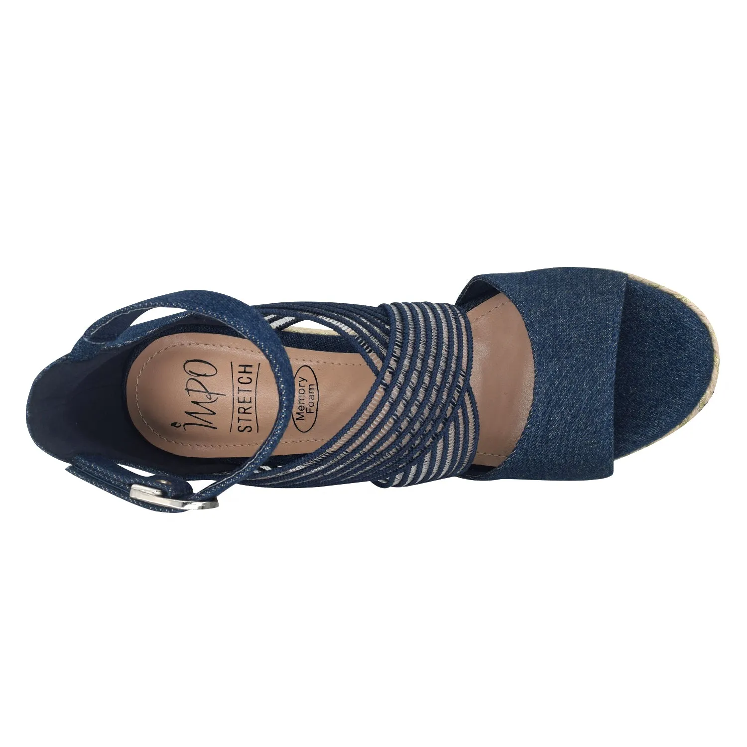 Tizane Platform Wedge Stretch Sandal with Memory Foam