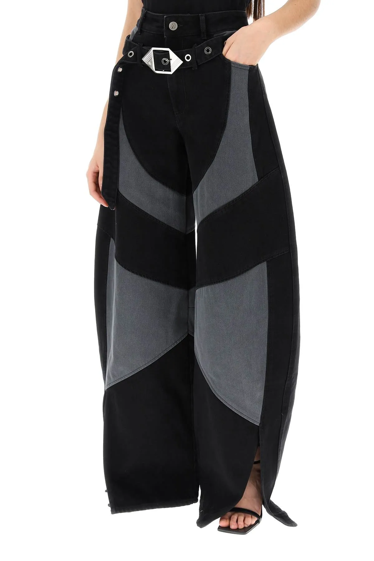 TWO-TONE PANEL JEANS