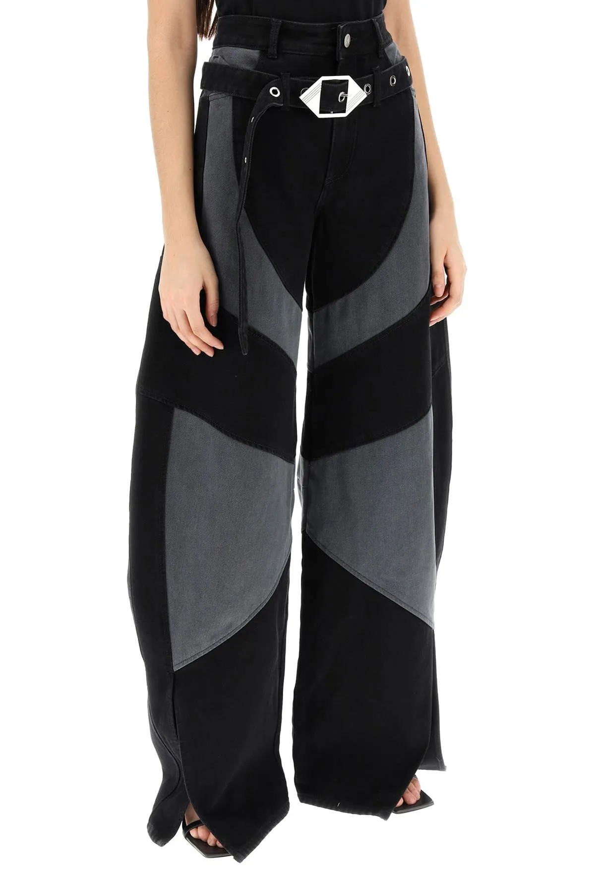 TWO-TONE PANEL JEANS