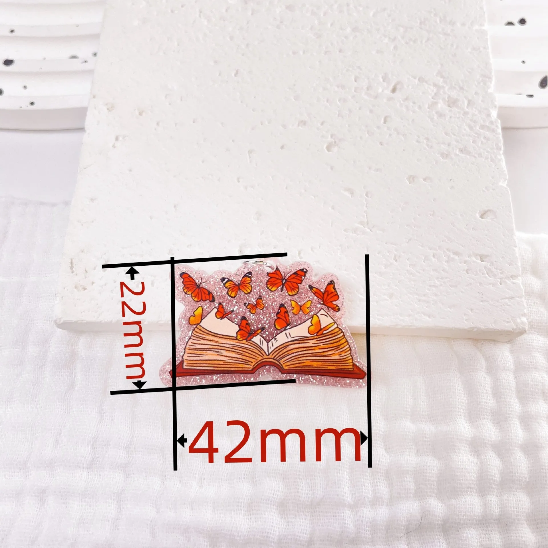 Wholesale 10pcs Acrylic Glitter Version of The Back-to-school Season Earrings Small Pendant DIY Accessories