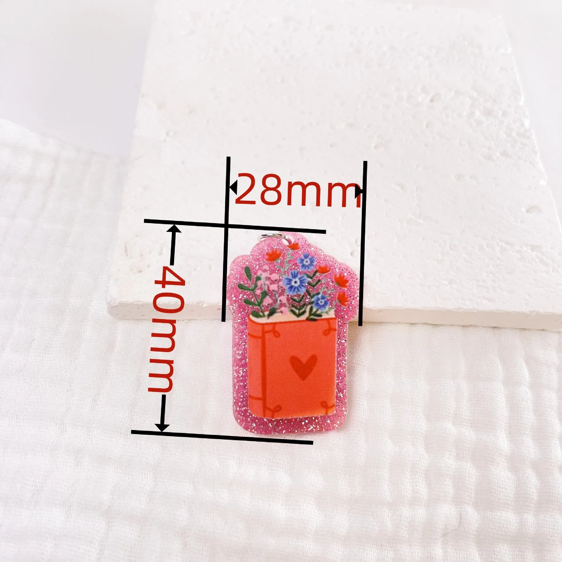Wholesale 10pcs Acrylic Glitter Version of The Back-to-school Season Earrings Small Pendant DIY Accessories