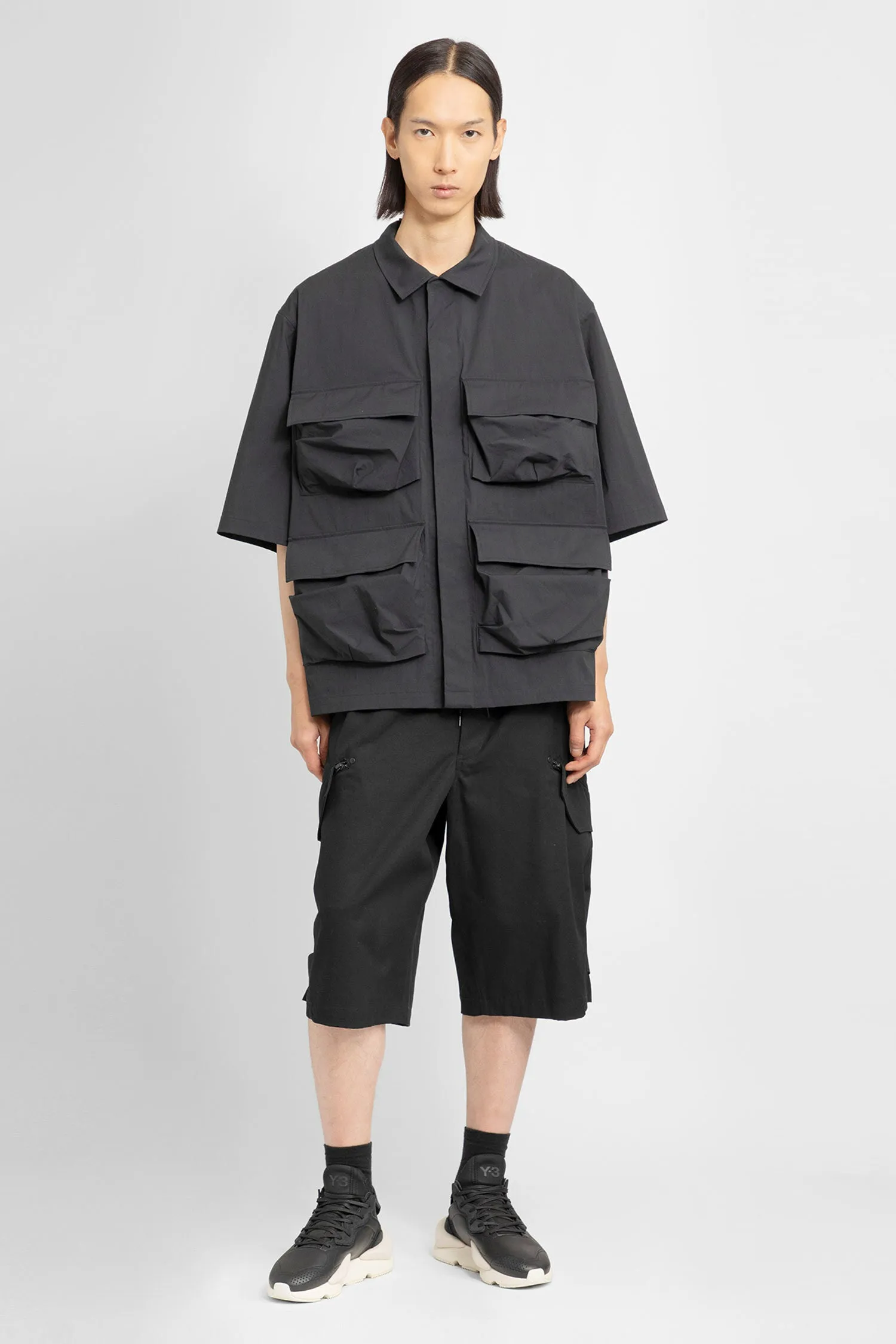Y-3 MAN BLACK SHORTS & SKIRTS