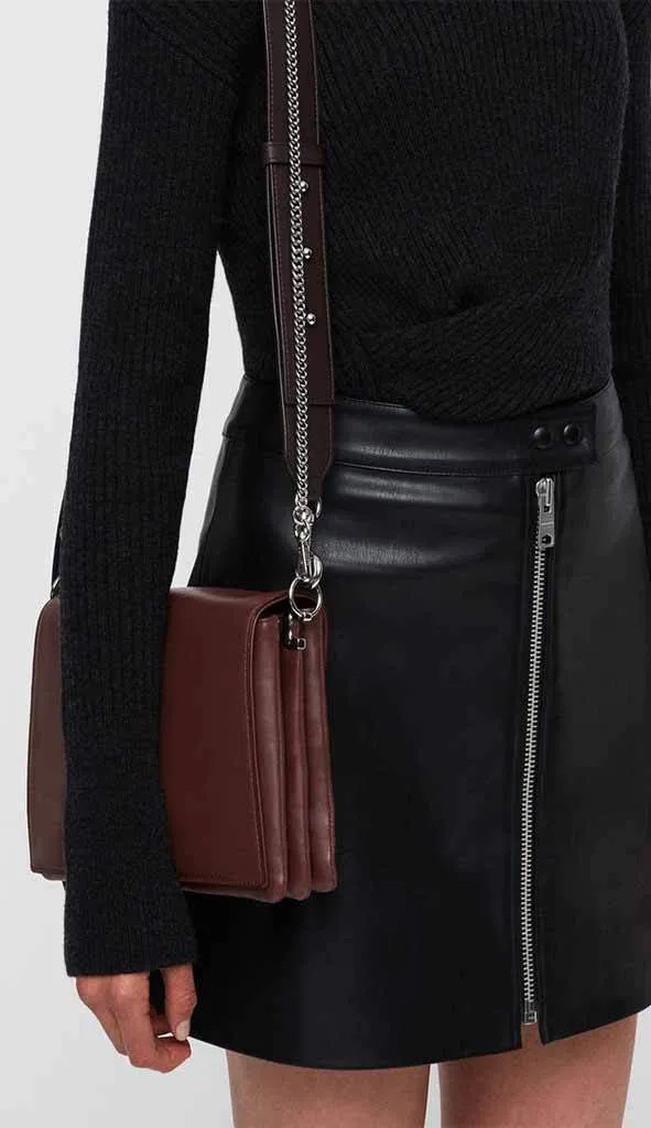 Zep Leather Box Bag - Port Burgundy / Oxblood