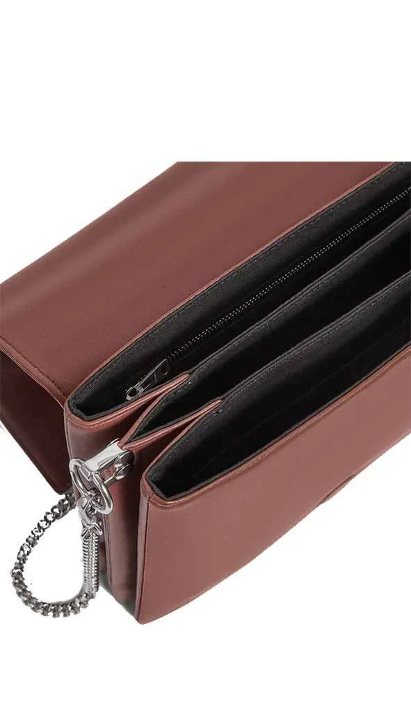 Zep Leather Box Bag - Port Burgundy / Oxblood